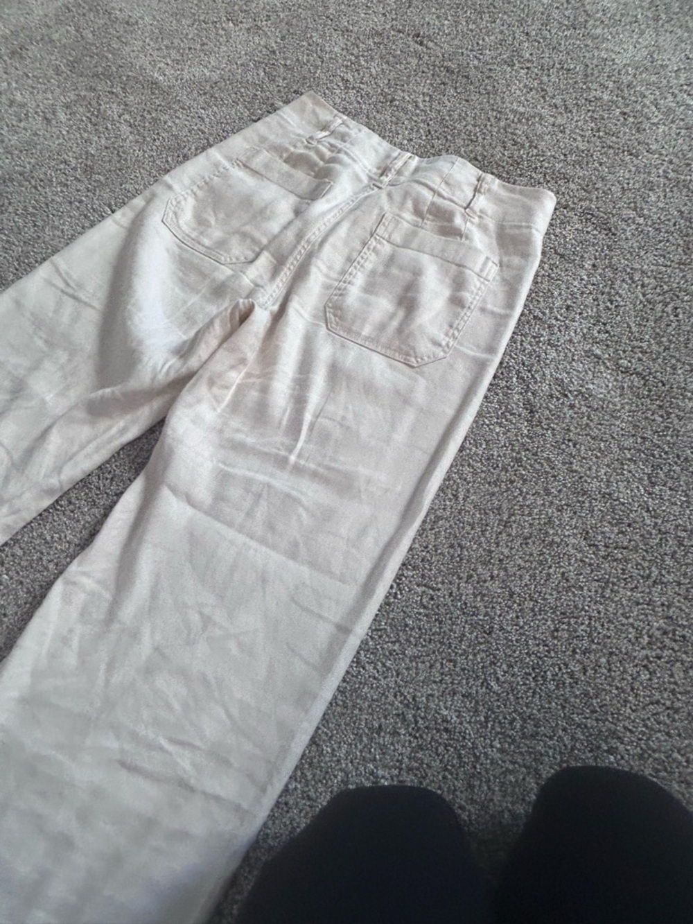 Anthropologie Maeve light  Beige High-Waist wide Leg Pants size 2 crop